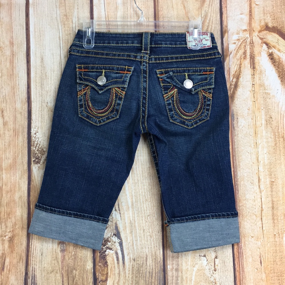 💸True Religion Rainbow Sophie Bermuda jean sz 25